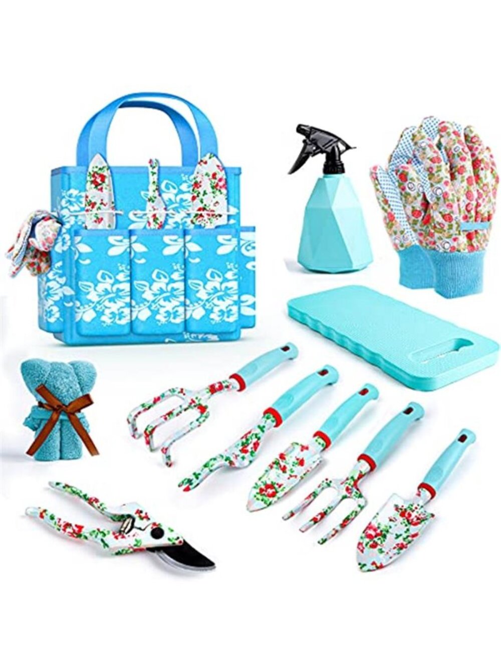 Gardening Tool Set Floral Garden Kit Pruning Shears Gloves Tote Bag Gift